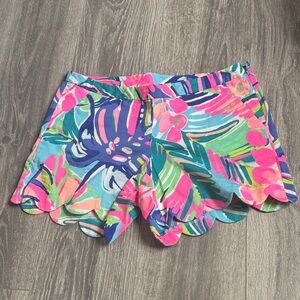 Lilly Pulitzer Pink and Blue Floral High Waist Shorts